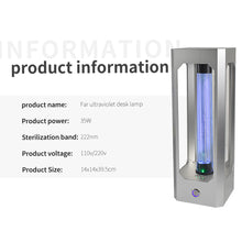 Load image into Gallery viewer, QNICEUVC 35W far UVC 222nm excimer desk lamp antivirus ultraviolet sterilization LED portable man-machine coexistence