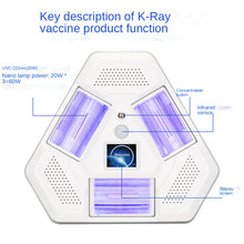 Load image into Gallery viewer, 60W Filtered Far UVC 222nm Sterilizer Triple 222nm Far UV 20W Lamps at 30 Degree Angles with Sensor and Timer Olympic light vaccine