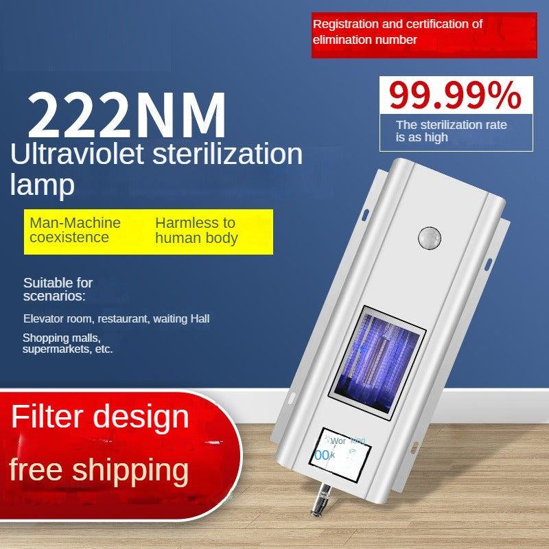 QNICEUVC 100% Antivirus 20W 222nm far UVC Excimer UV Disinfection Lamp with filter Smart Safe disinfection in public places